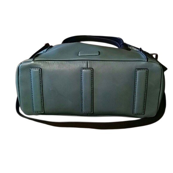 Fossil VTG Emerson Satchel Pebbeled Leather Handbag Shoilder Bag Seaglass/Brown - Picture 7 of 8